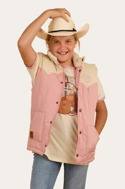 Kynuna Kids Puffer Vest - Pink / Off White