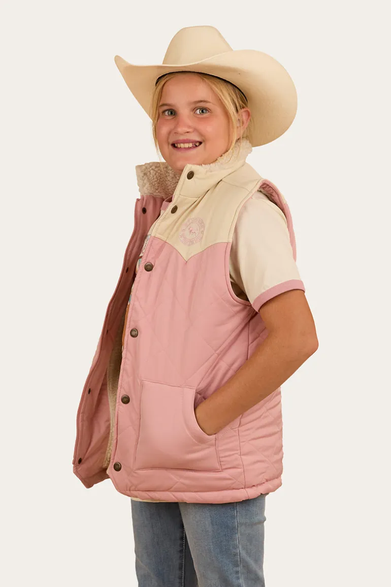 Kynuna Kids Puffer Vest - Pink / Off White