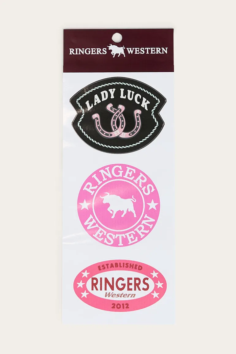 Lady Luck 3 Pack Sticker - Pink