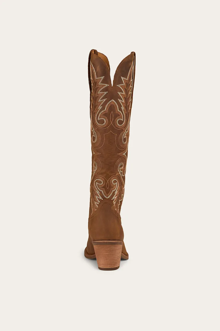 Lainey Womens Tall Western Boot - Brown