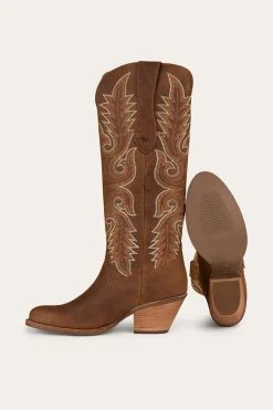 Lainey Womens Tall Western Boot - Brown