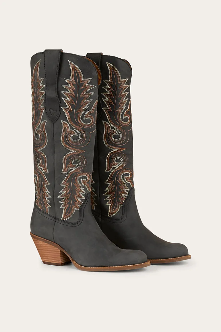 Lainey Womens Tall Western Boot - Black