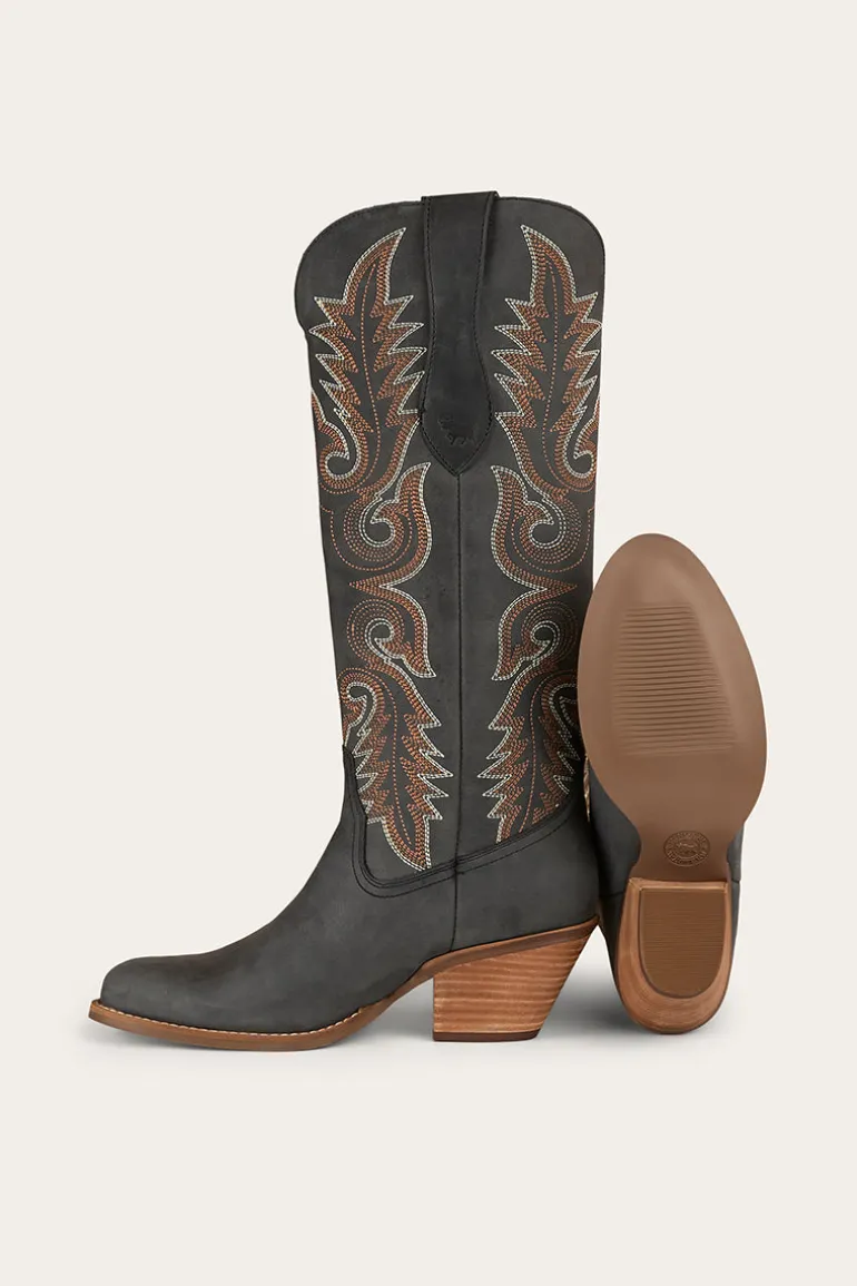 Lainey Womens Tall Western Boot - Black