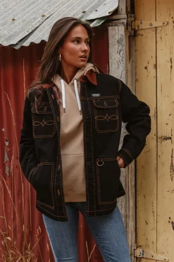 Leighton Womens Overshirt - Washed Black