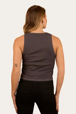Lets Horse Around Rib Tank - Washed Black