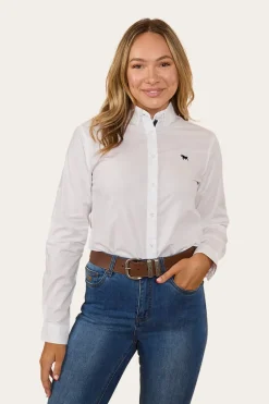 Longreach Womens Plain Dress Shirt - White