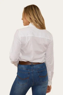 Longreach Womens Plain Dress Shirt - White