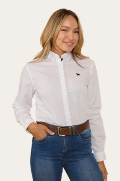 Longreach Womens Plain Dress Shirt - White