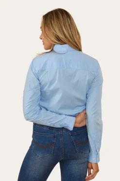Longreach Womens Plain Dress Shirt - Sky Blue
