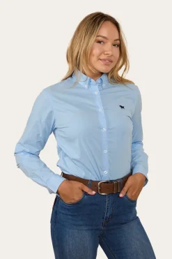 Longreach Womens Plain Dress Shirt - Sky Blue