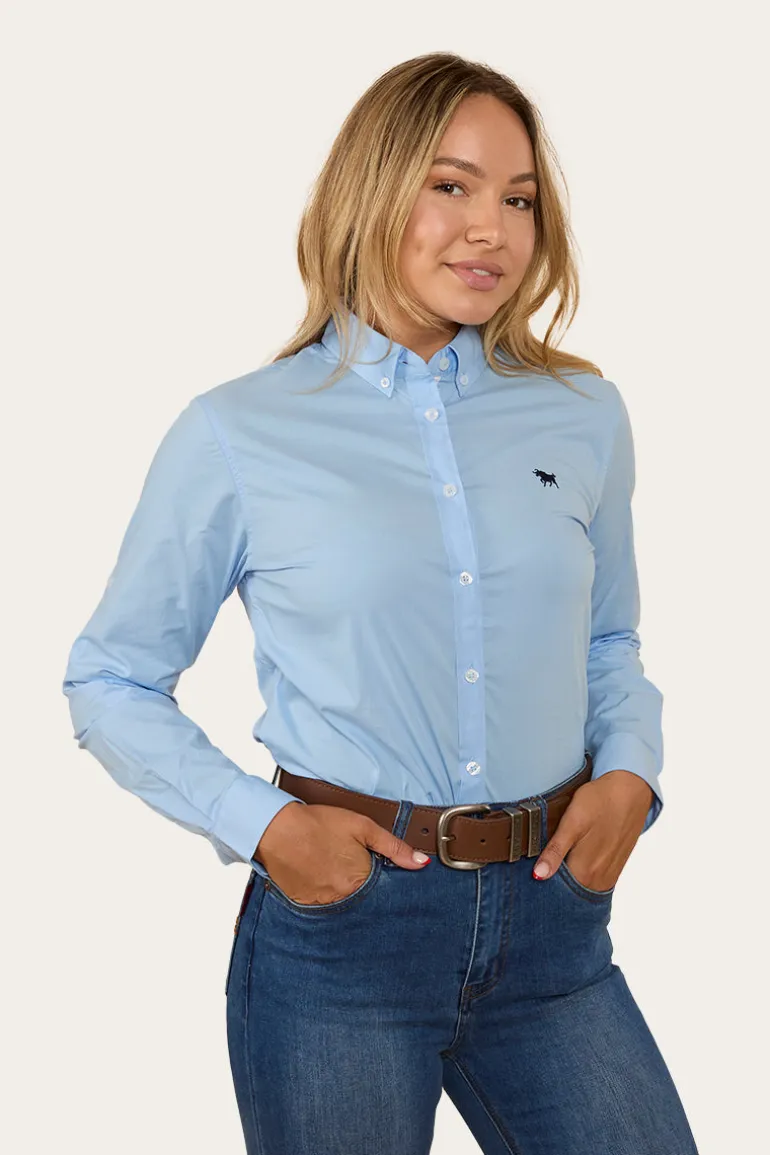 Longreach Womens Plain Dress Shirt - Sky Blue