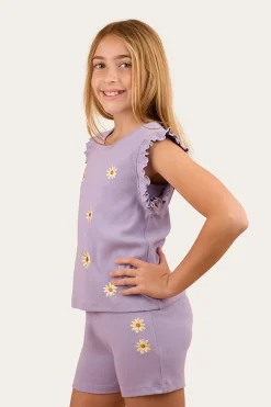 Lyla Girls Rib Short - Violet