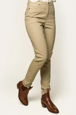 MacKenzie Womens 5 Pocket Stretch Drill Jeans - Khaki