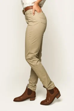 MacKenzie Womens 5 Pocket Stretch Drill Jeans - Khaki