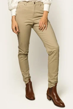 MacKenzie Womens 5 Pocket Stretch Drill Jeans - Khaki