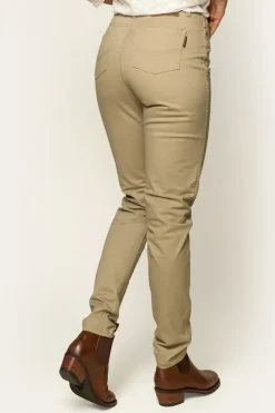 MacKenzie Womens 5 Pocket Stretch Drill Jeans - Khaki