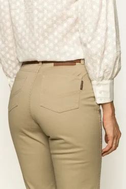 MacKenzie Womens 5 Pocket Stretch Drill Jeans - Khaki