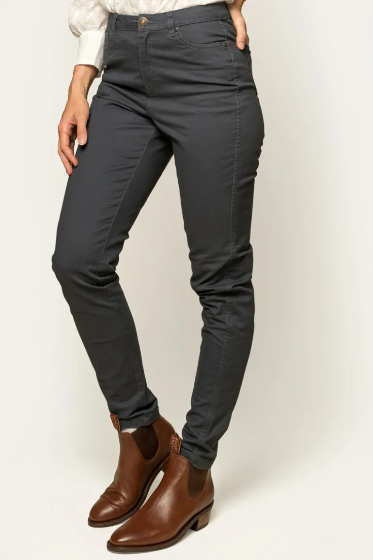 MacKenzie Womens 5 Pocket Stretch Drill Jeans - Steel Blue