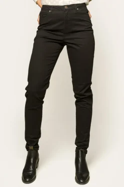 MacKenzie Womens 5 Pocket Stretch Drill Jeans - Black