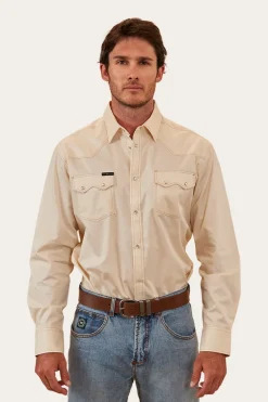 Mapleton Mens Western Shirt - Off White