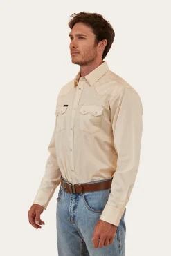 Mapleton Mens Western Shirt - Off White