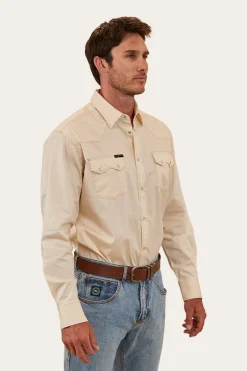 Mapleton Mens Western Shirt - Off White