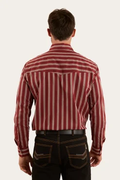 Mapleton Mens Western Shirt Stripe - Cedar