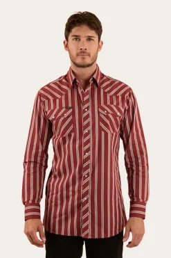 Mapleton Mens Western Shirt Stripe - Cedar
