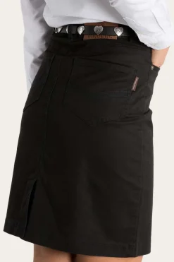 Maree Womens 5 Pockets Stretch Drill Skirt - Black