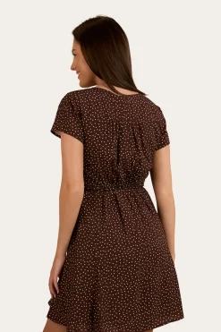 Marrabel Womens Mini Dress -Chocolate / White