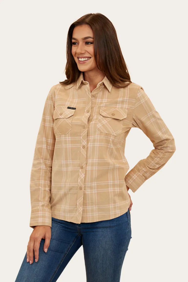 Matilda Womens Corduroy Flannel - Dark Sand