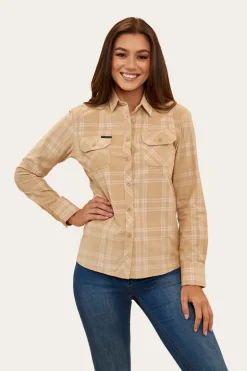Matilda Womens Corduroy Flannel - Dark Sand