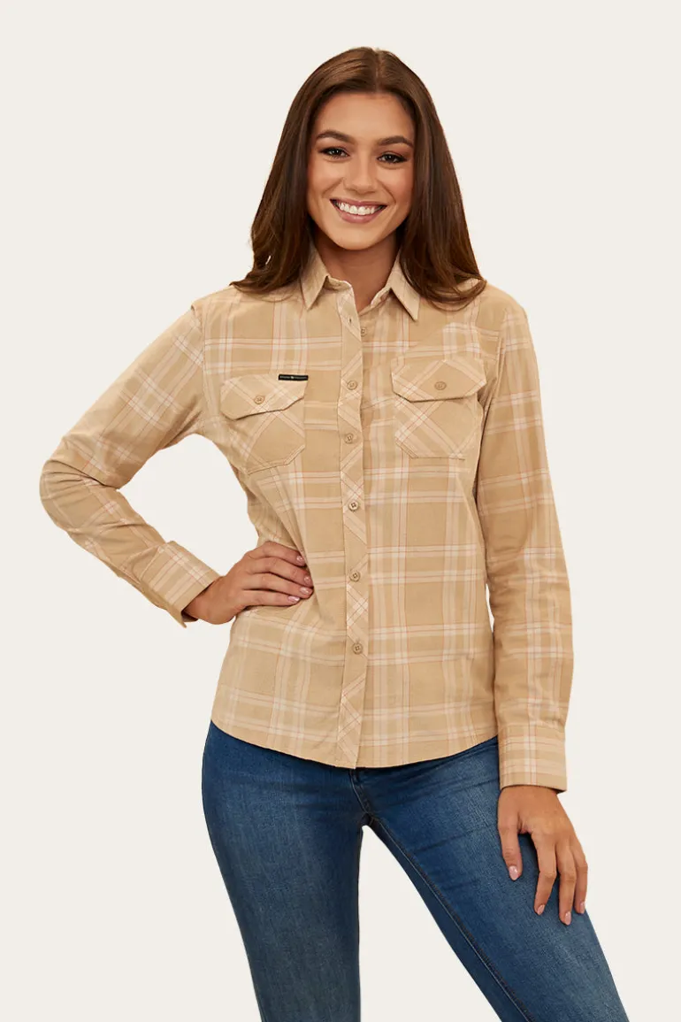 Matilda Womens Corduroy Flannel - Dark Sand