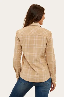 Matilda Womens Corduroy Flannel - Dark Sand