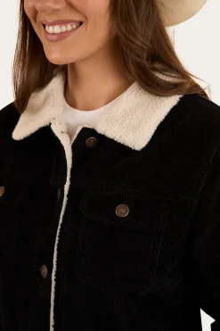 Mayfield Womens Cord Jacket - Washed Black
