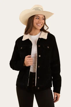 Mayfield Womens Cord Jacket - Washed Black