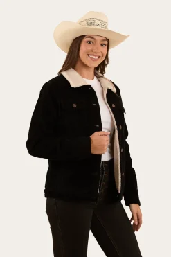 Mayfield Womens Cord Jacket - Washed Black