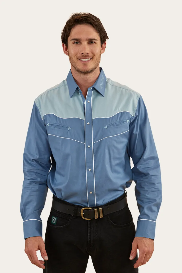 McGraw Mens Western Shirt - Blue
