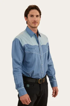 McGraw Mens Western Shirt - Blue