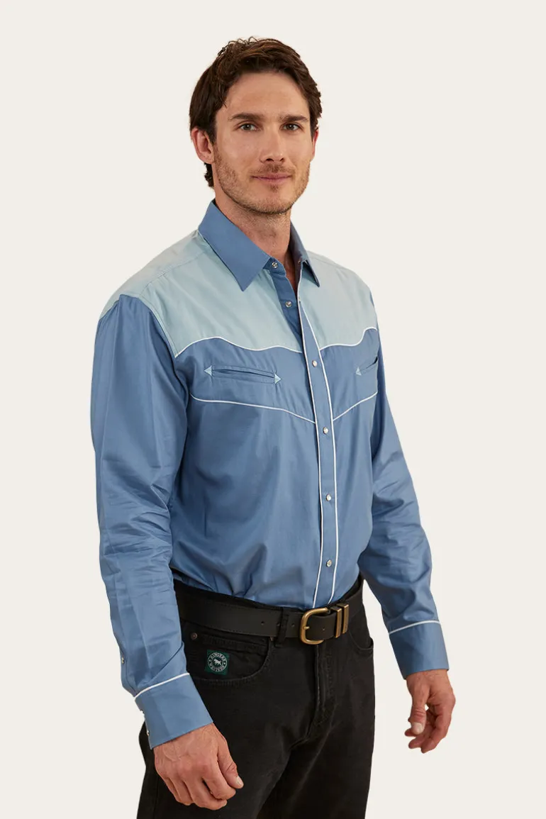 McGraw Mens Western Shirt - Blue