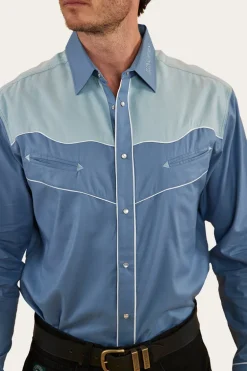McGraw Mens Western Shirt - Blue