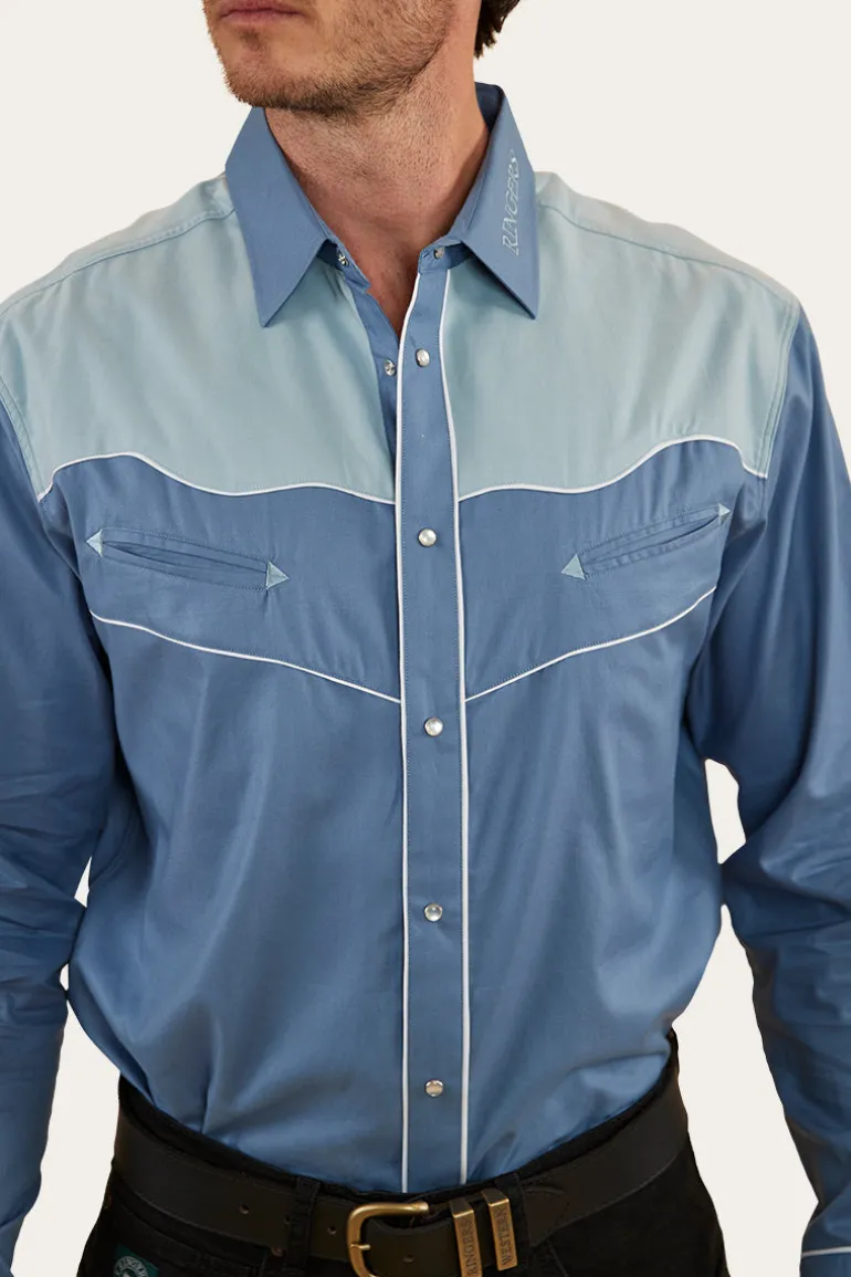 McGraw Mens Western Shirt - Blue