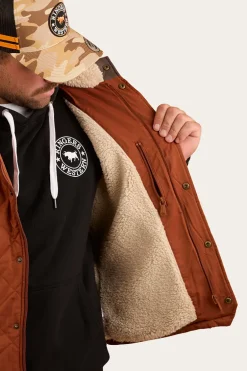 McKinlay Mens Puffer Vest - Tobacco / Charcoal