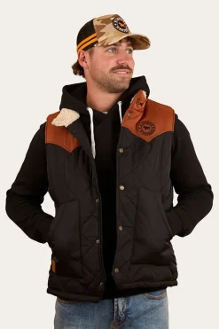 McKinlay Mens Puffer Vest - Black / Tobacco