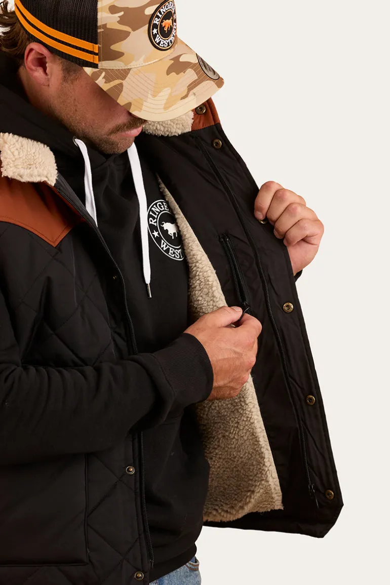 McKinlay Mens Puffer Vest - Black / Tobacco