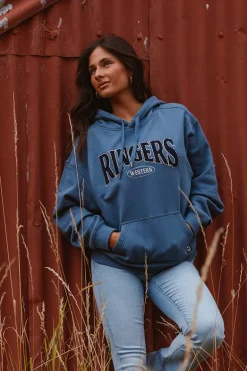Middleton Womens Australian Cotton Fleece - Yale Blue / White