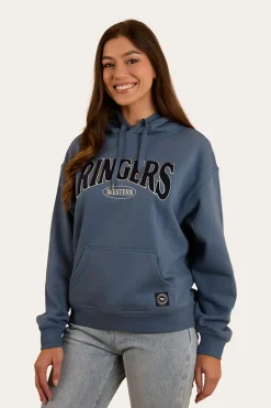 Middleton Womens Australian Cotton Fleece - Yale Blue / White