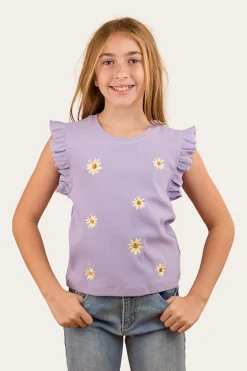 Milana Girls Rib Top - Violet