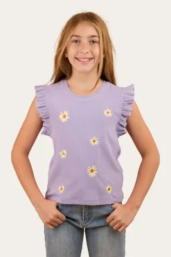 Milana Girls Rib Top - Violet