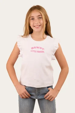 Milana Girls Rib Top - White